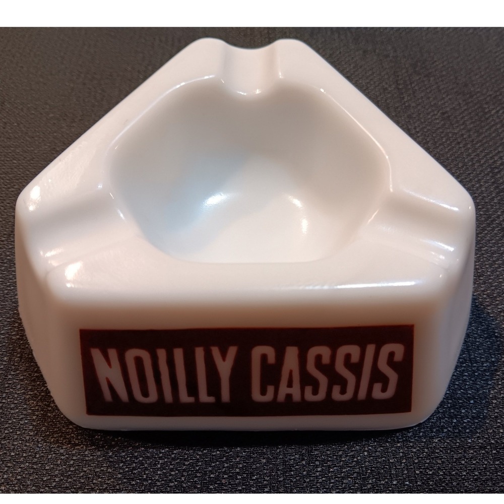 Vintage Opalex France Milk Glass Ashtray Noilly Prat‎ Cassis French Vermouth MCM